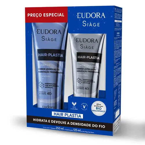 KIT EUDORA SIAGE HAIR PLASTIA SHAMPOO 250ML + CONDICIONADOR 125ML