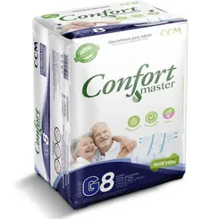 FRALDA CONFORT MASTER ADULTO ALOE VERA TAMANHO G 8 UNI
