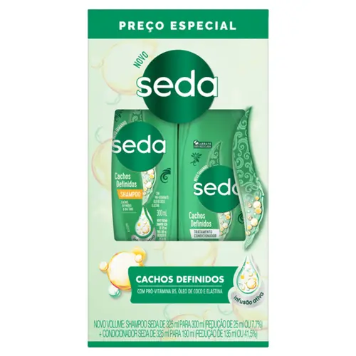 KIT SEDA SH+COND 300ML CACHOS DEF