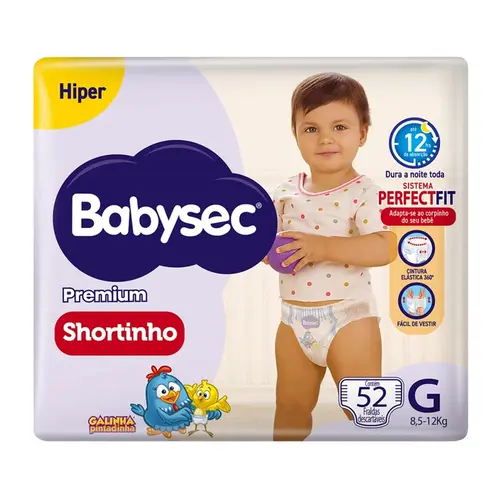 FRALDA GALINHA PINTADINHA SHORTINHO HIPER G/52 UNID FRALDA BABY SEC   SHORTINHO HIPER G/48 UNID
