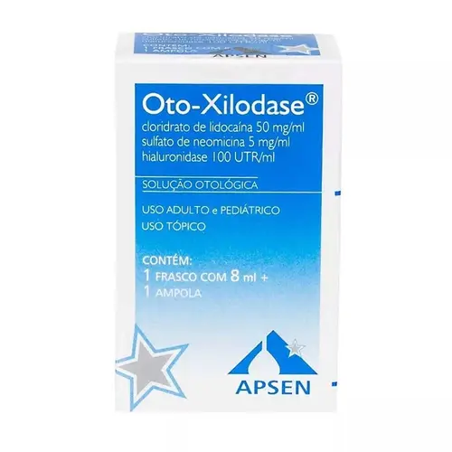 SOLUÇÃO OTOLÓGICA OTO-XILODASE FRASCO 8ML + AMPOLA OTO XILODASE  FR C/8 ML
