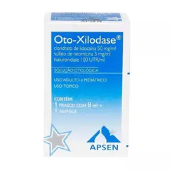 SOLUÇÃO OTOLÓGICA OTO-XILODASE FRASCO 8ML + AMPOLA OTO XILODASE  FR C/8 ML
