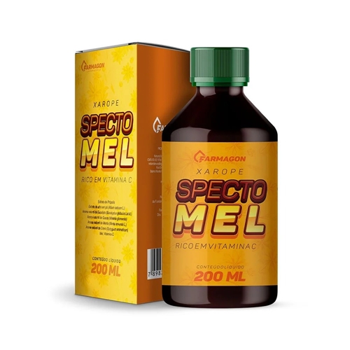 SPECTO MEL XAROPE C/200 ML - XAROPE EXPECTORANTE SPECTO MEL RICO EM  VITAMINA C 200ML - NATURAL ERVAS